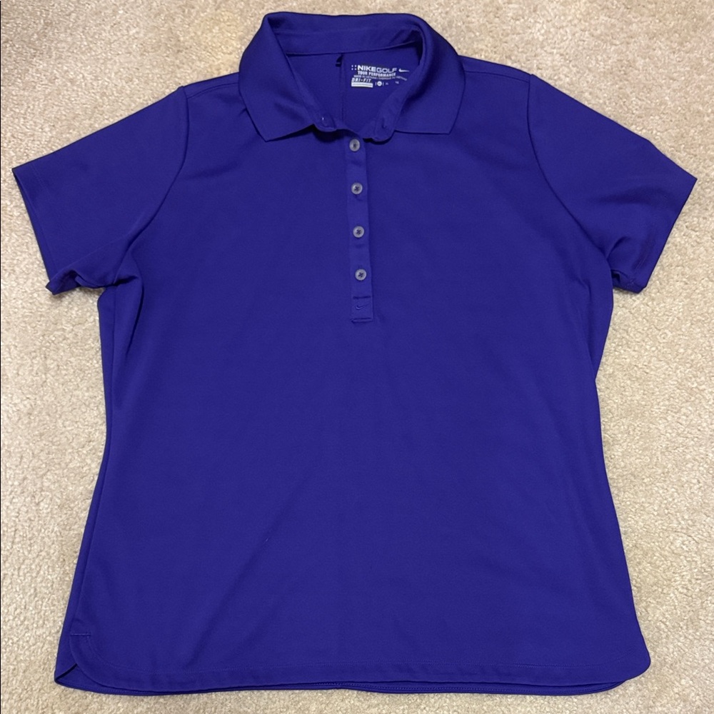 Nike Women's Button Down Golf Polo - Vibrant Purple